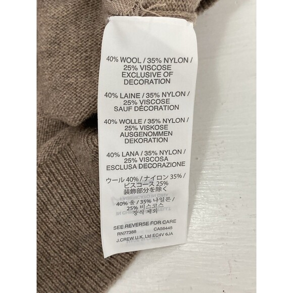J.Crew Women’s M Brown Wool Blend Colorblock Lace Sweater Preppy Winter - Picture 7 of 9